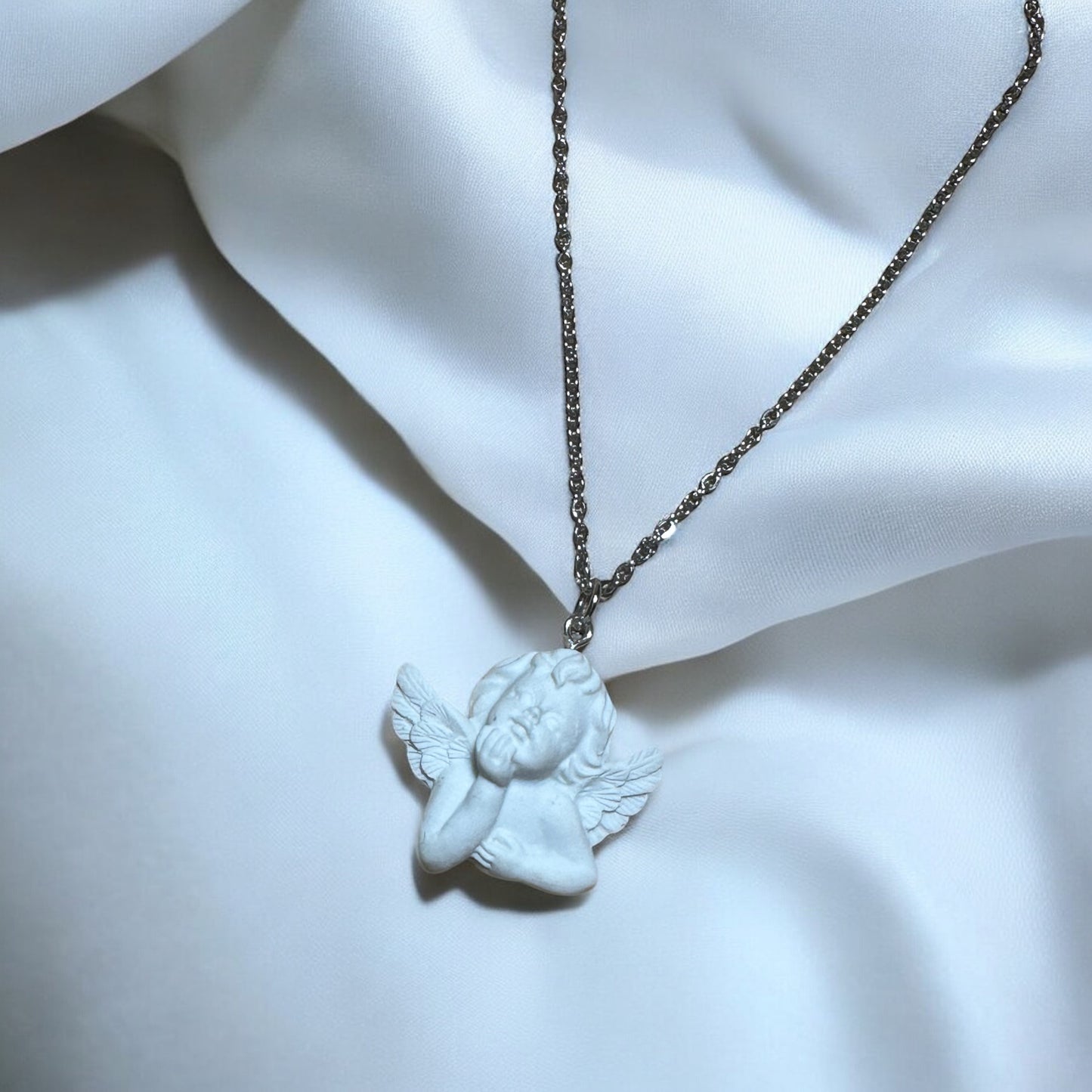 Cherub Good Luck Guardian Angel Necklace for Protection