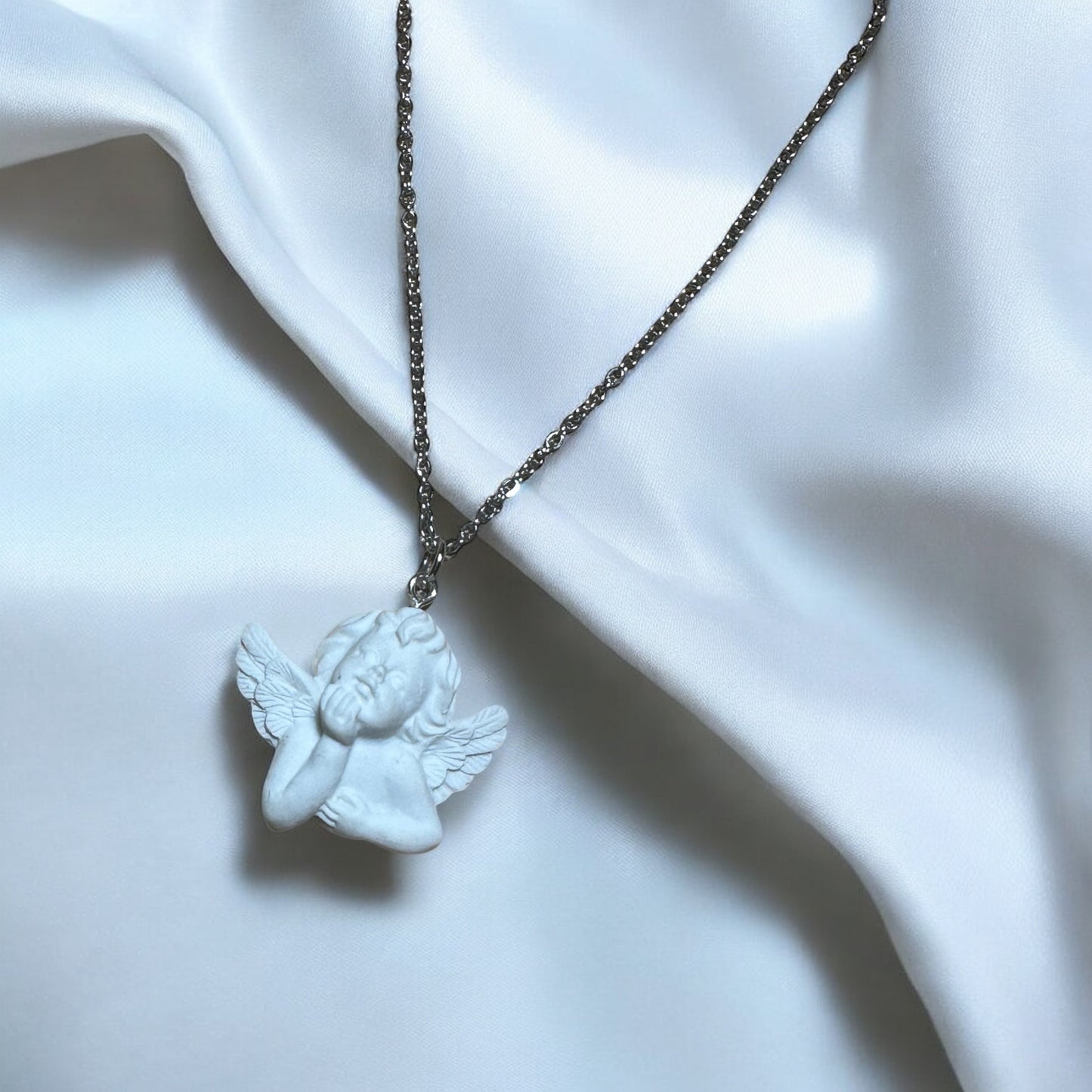 Cherub Good Luck Guardian Angel Necklace for Protection