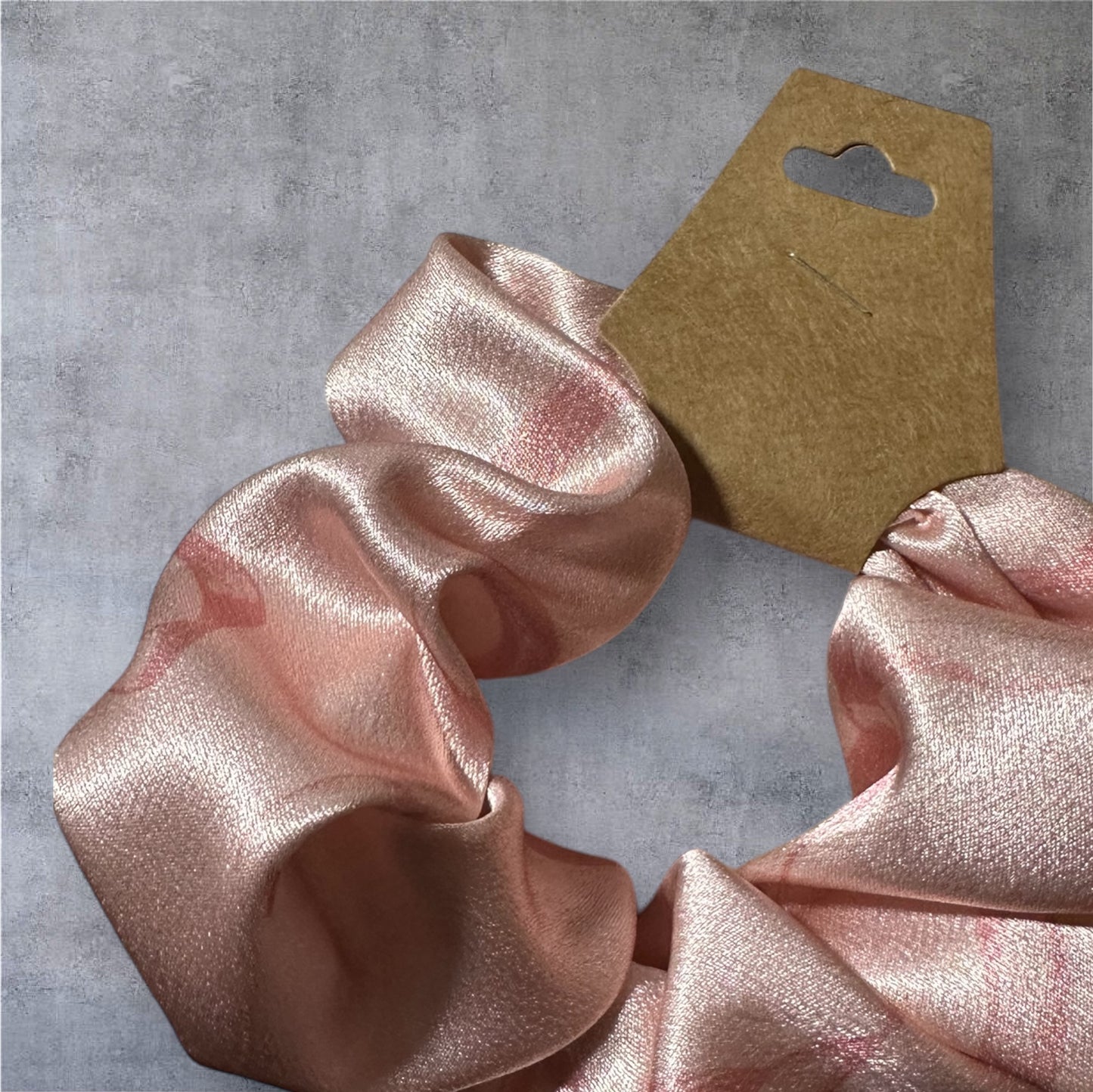 Light Blush Pink Satin Bow Scrunchie