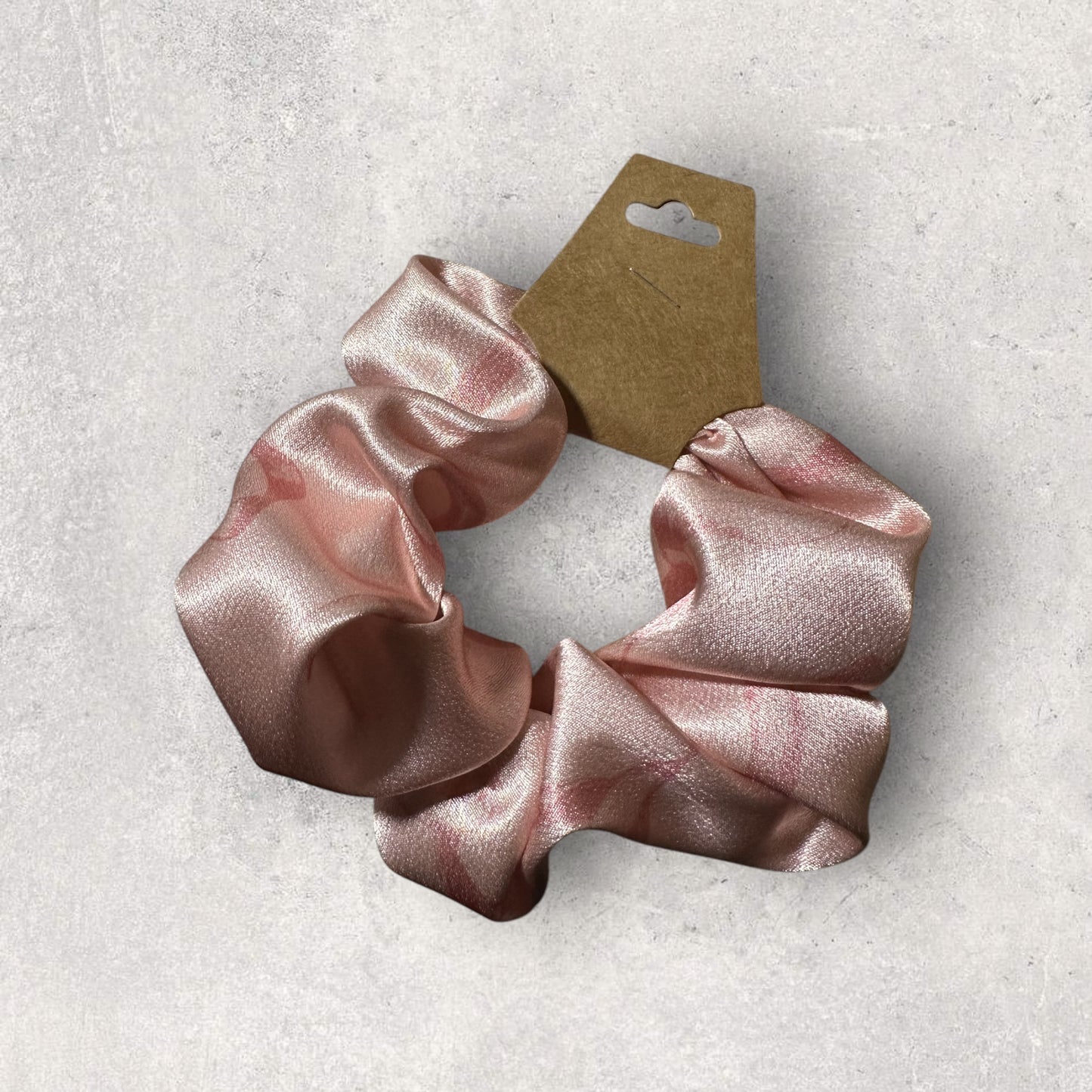 Light Blush Pink Satin Bow Scrunchie