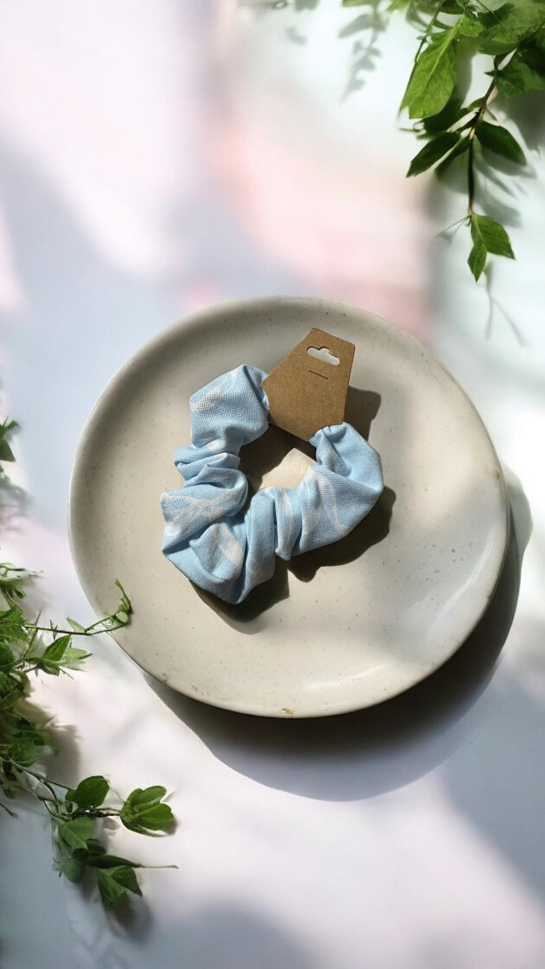 Baby Blue Bow Scrunchie