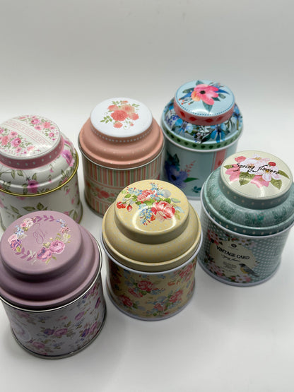 Mini Lavender and Gardenia Candles in Reusable Floral Tins