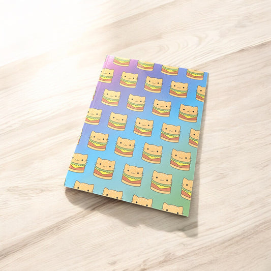 Kitten Cheeseburger Notebook - 111 Pages of Lined Paper