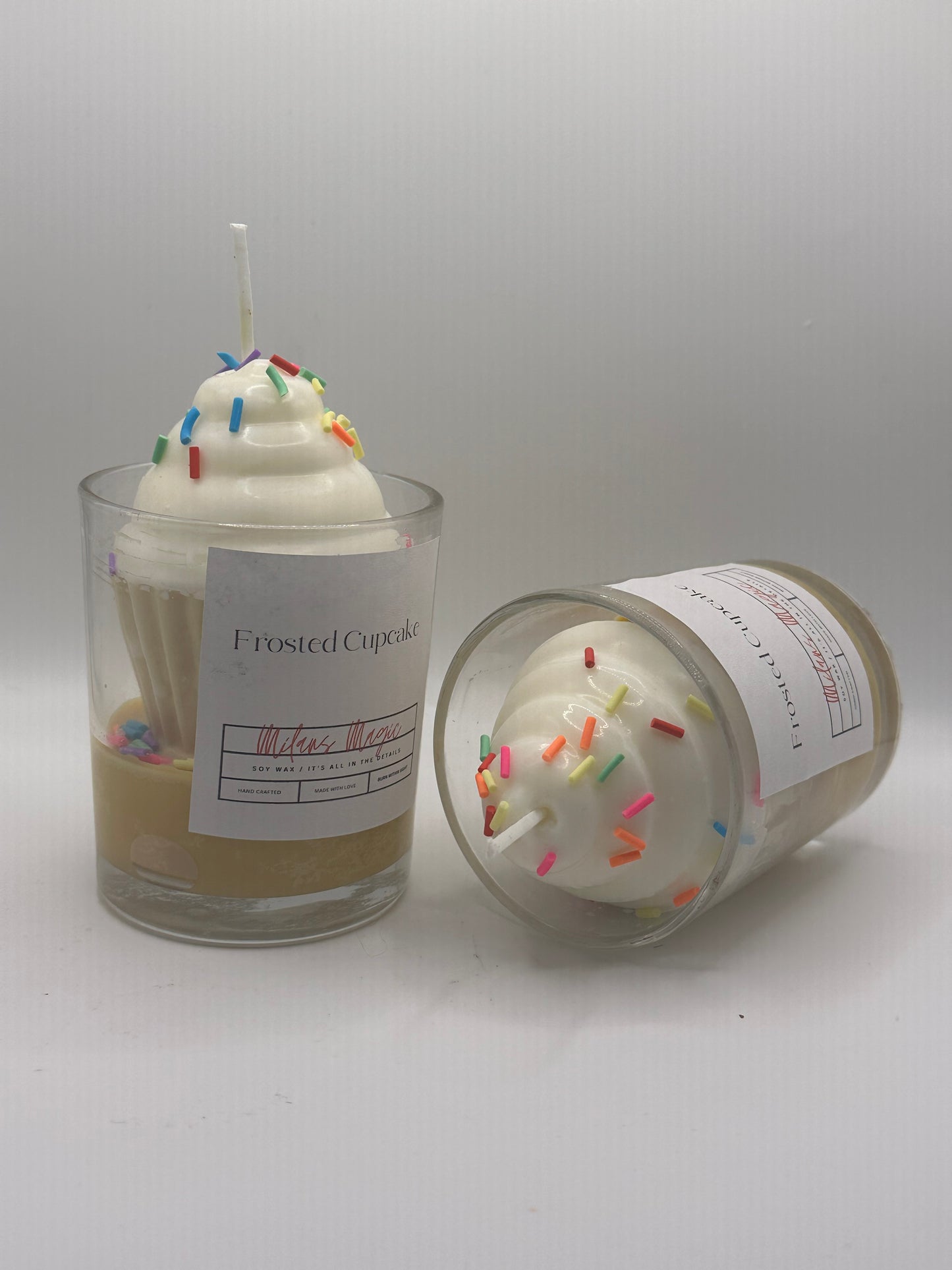 Rainbow Sprinkled Cupcake Candle