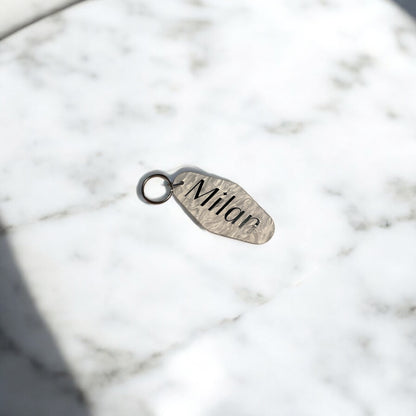 Customizable White Marble Keychain