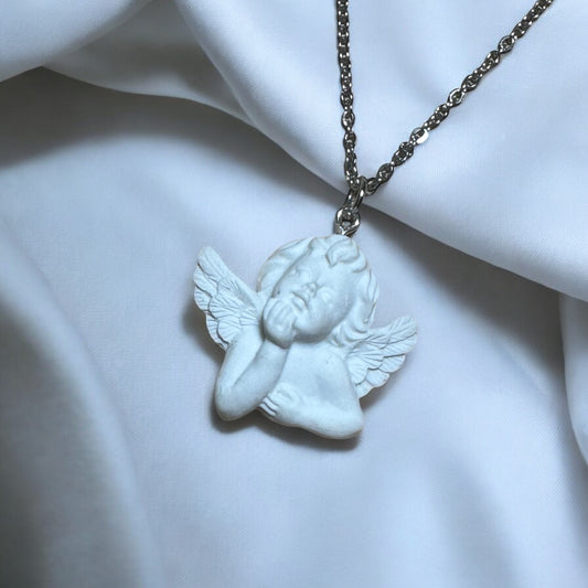 Cherub Good Luck Guardian Angel Necklace for Protection