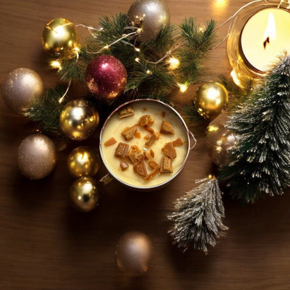 Chocolate Chip Cookie Christmas Candle in Festive Tin