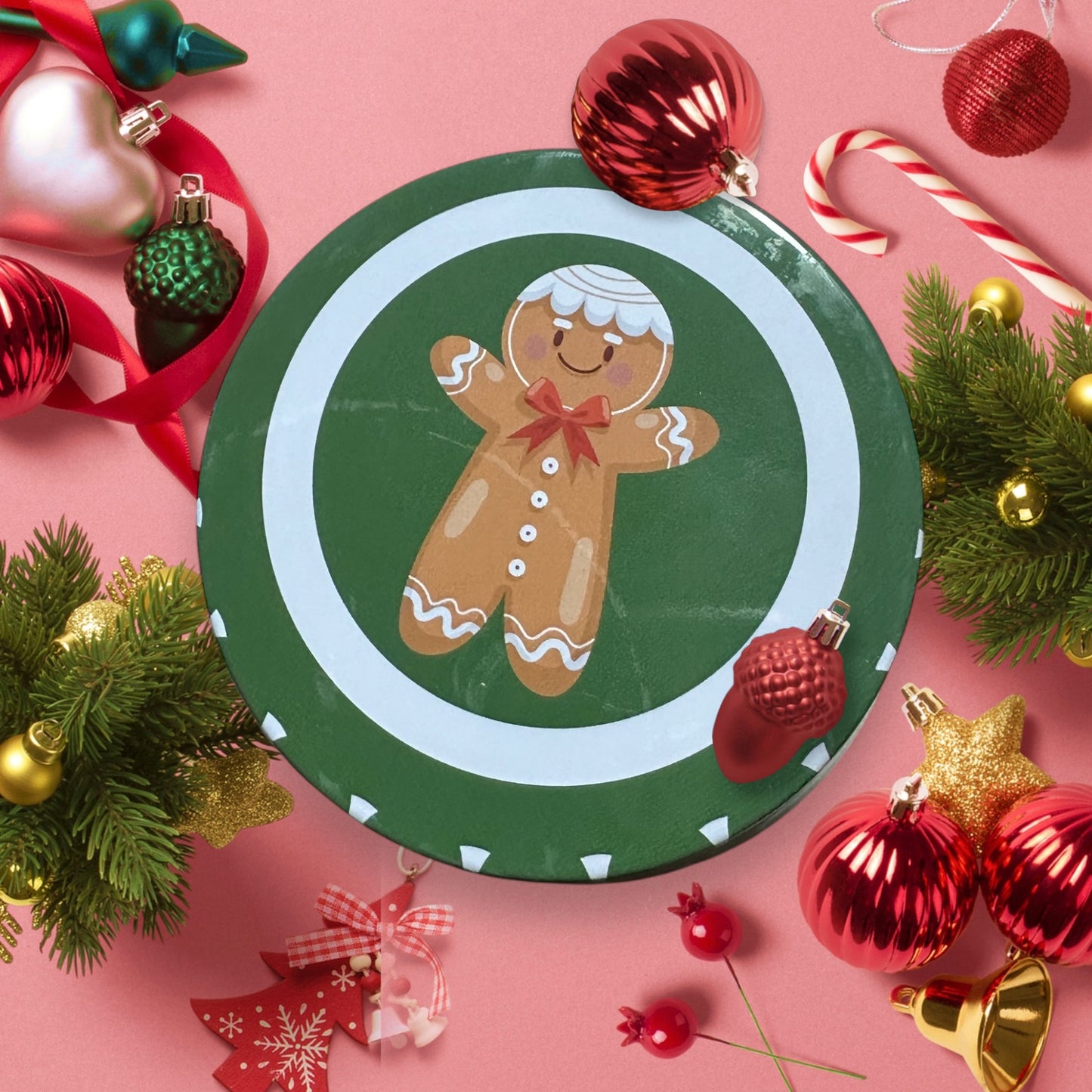 Gingerbread Cookie Candle In Festive Tin