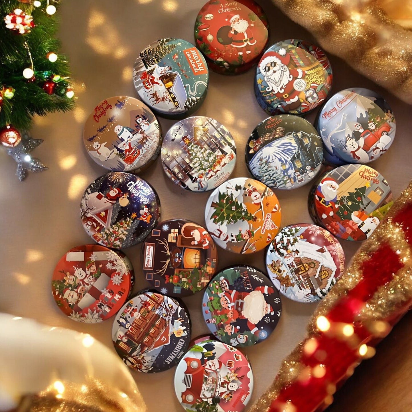 Mini Gingerbread and Brown Sugar Candle in Festive Tin