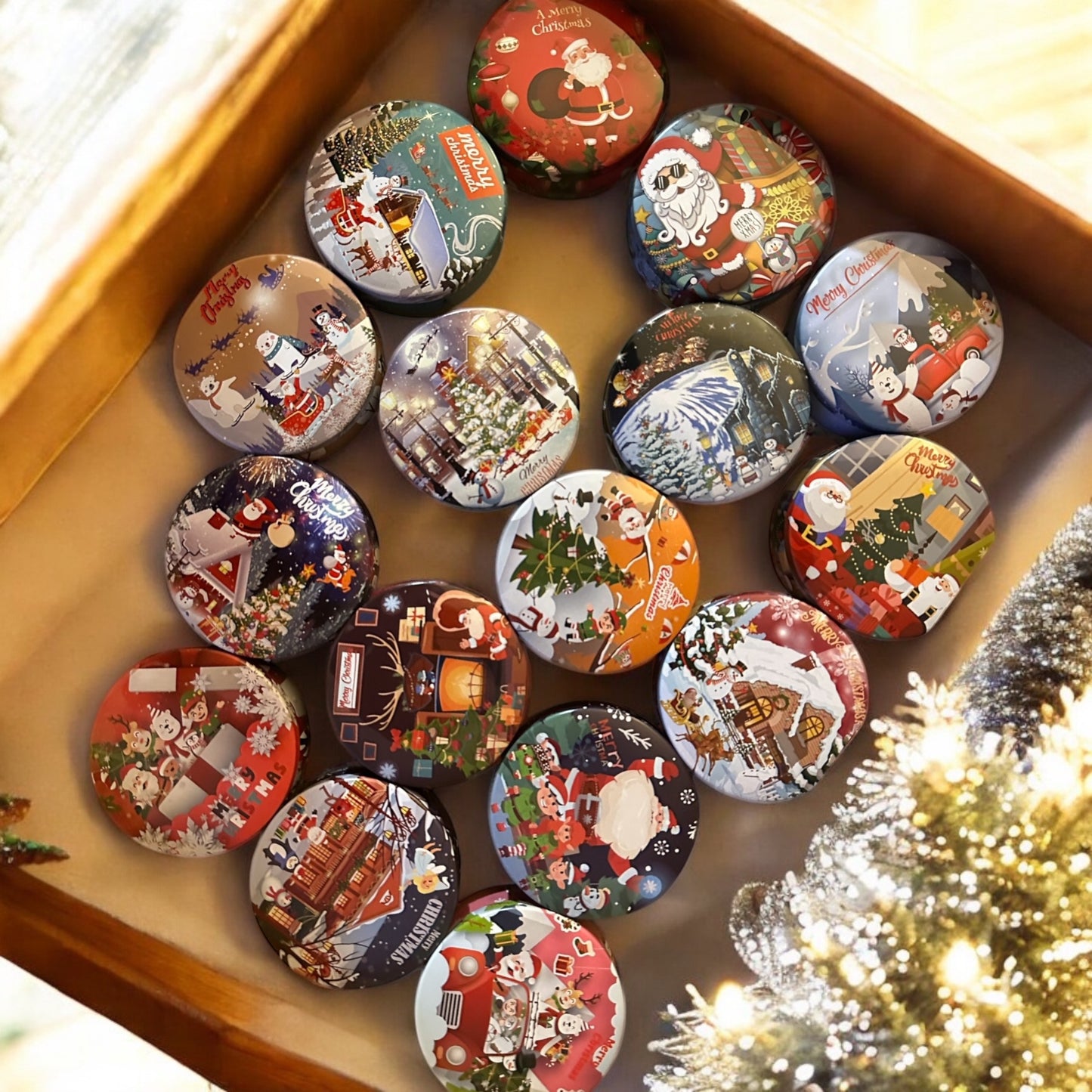 Mini Gingerbread and Brown Sugar Candle in Festive Tin