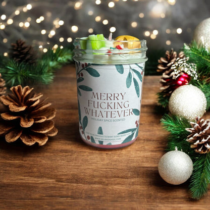 Merry Fucking Whatever Candle Holiday Spice Scented