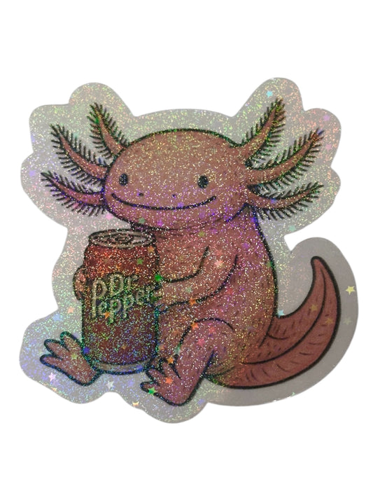 Axolotl With Dr Pepper Sticker