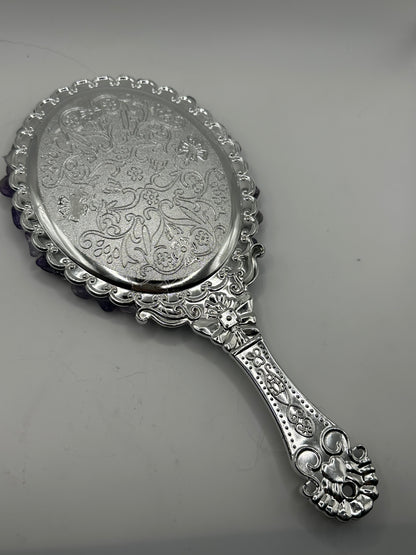 Magic Crystal Handheld Vintage Silver Mirror